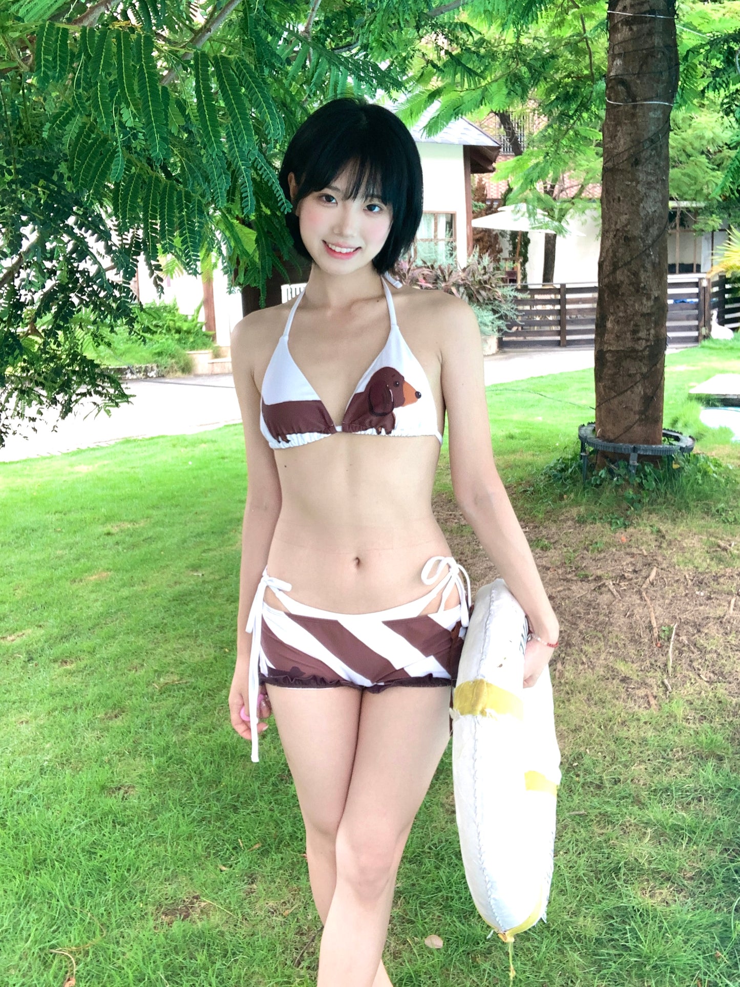 ダックスフンド 3ピースビキニセット Dachshund 3 Piece Bikini Set